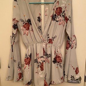 Green Floral Romper